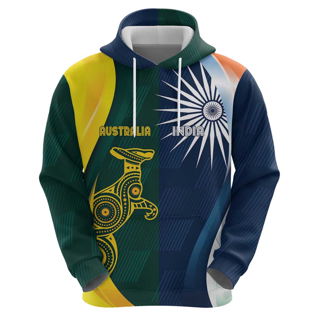 Custom India and Australia Cricket Hoodie Special Half-Half Mix LT7