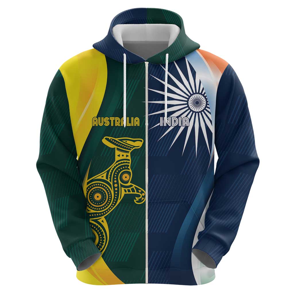 Custom India and Australia Cricket Hoodie Special Half-Half Mix LT7