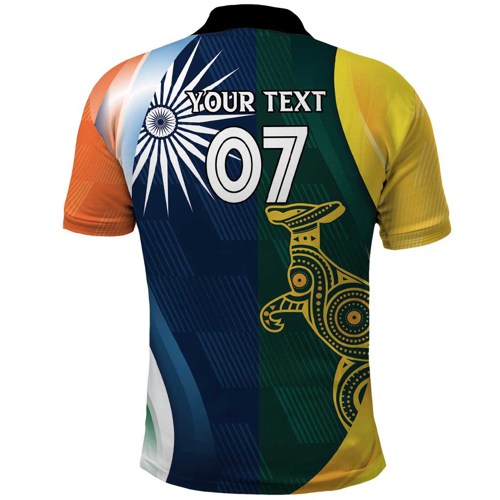 Custom India and Australia Cricket Polo Shirt Special Half-Half Mix LT7
