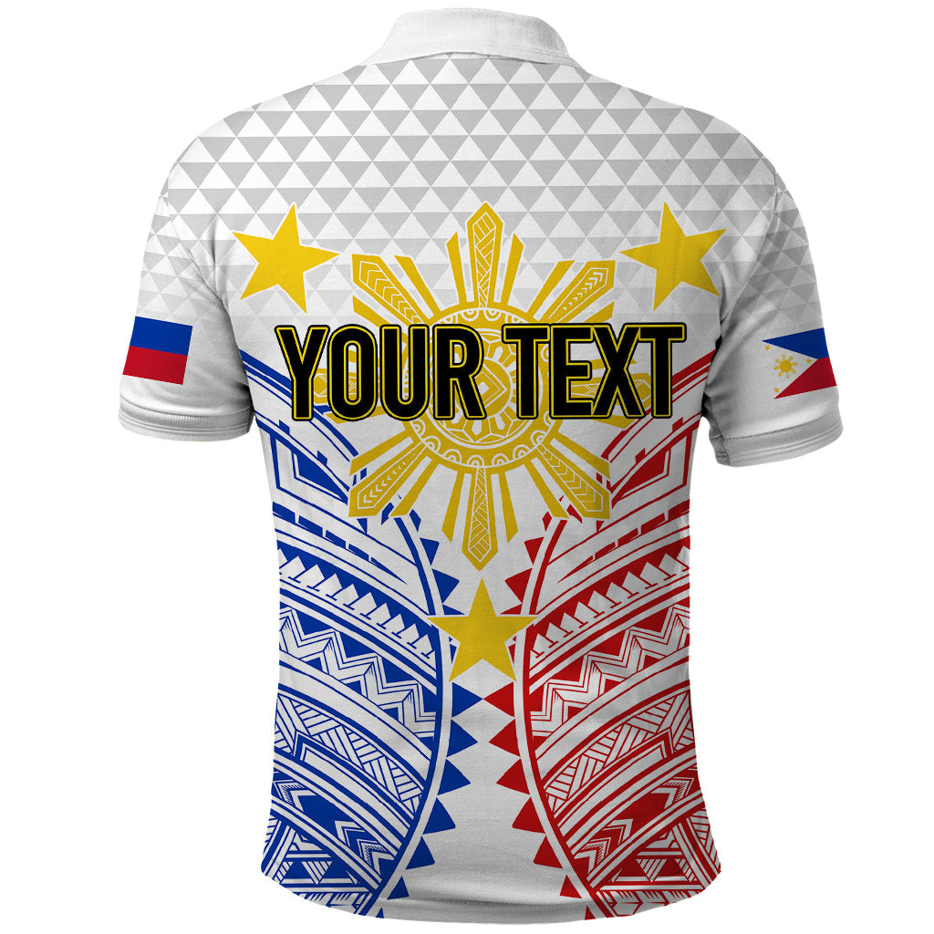 Custom Philippines Polo Shirt Independence Day Tribal Sun and Stars Ver 01 LT7