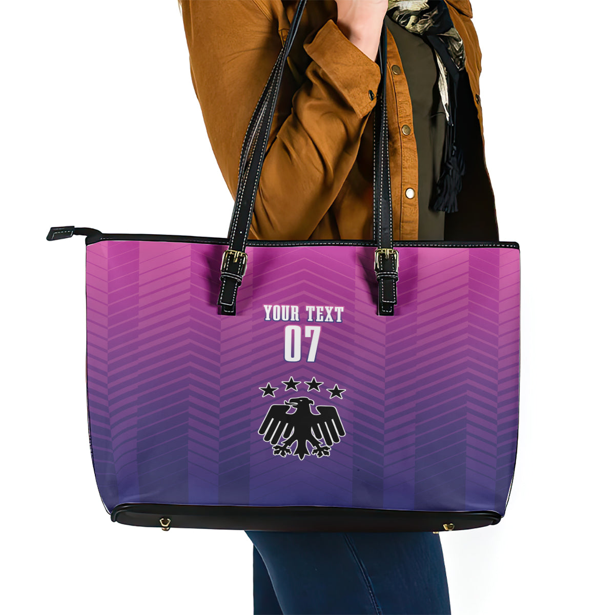 Germany Football Leather Tote Bag Nationalelf Pink Revolution LT7