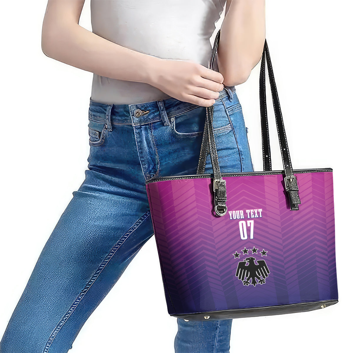 Germany Football Leather Tote Bag Nationalelf Pink Revolution LT7