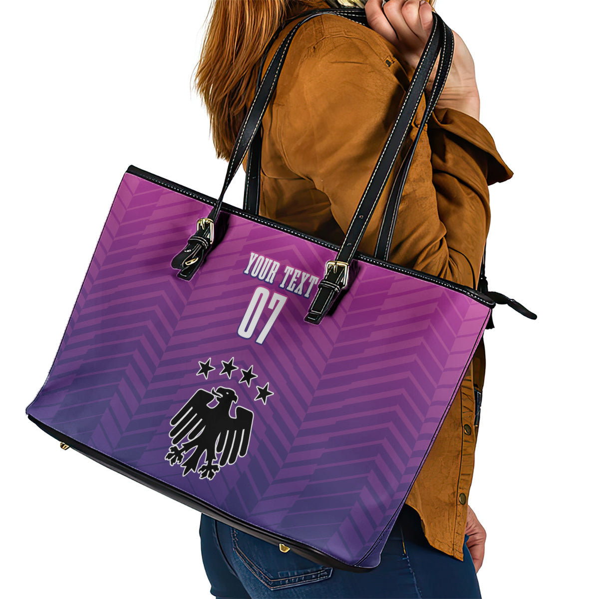 Germany Football Leather Tote Bag Nationalelf Pink Revolution LT7