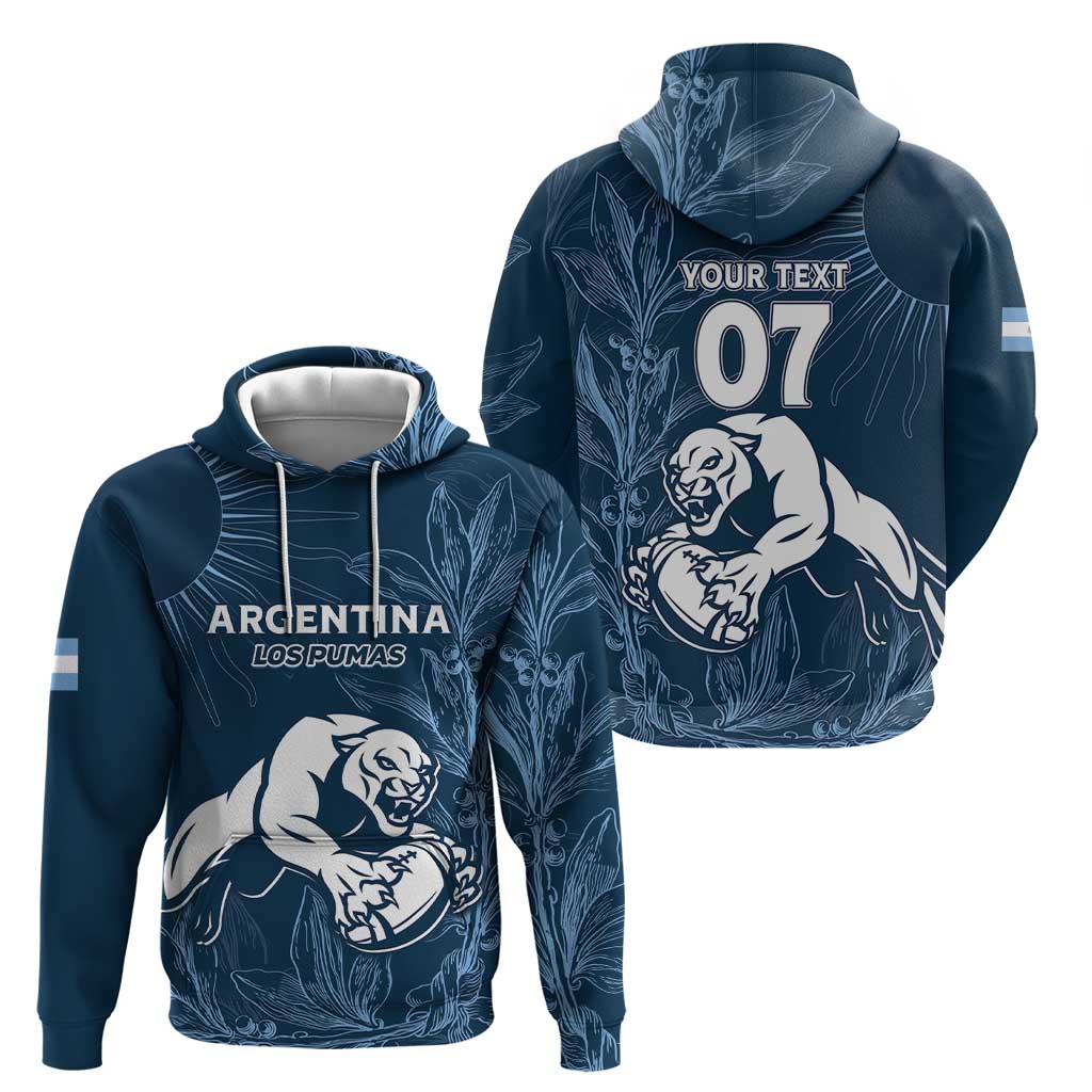 Argentina Rugby Los Pumas Custom Hoodie Laurel Wreath Inspired LT7