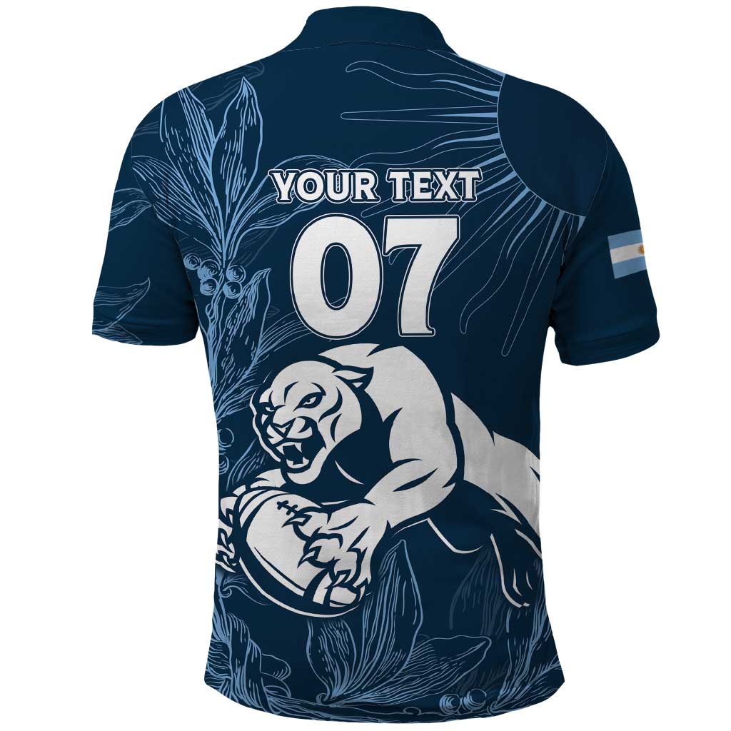 Argentina Rugby Los Pumas Custom Polo Shirt Laurel Wreath Inspired LT7