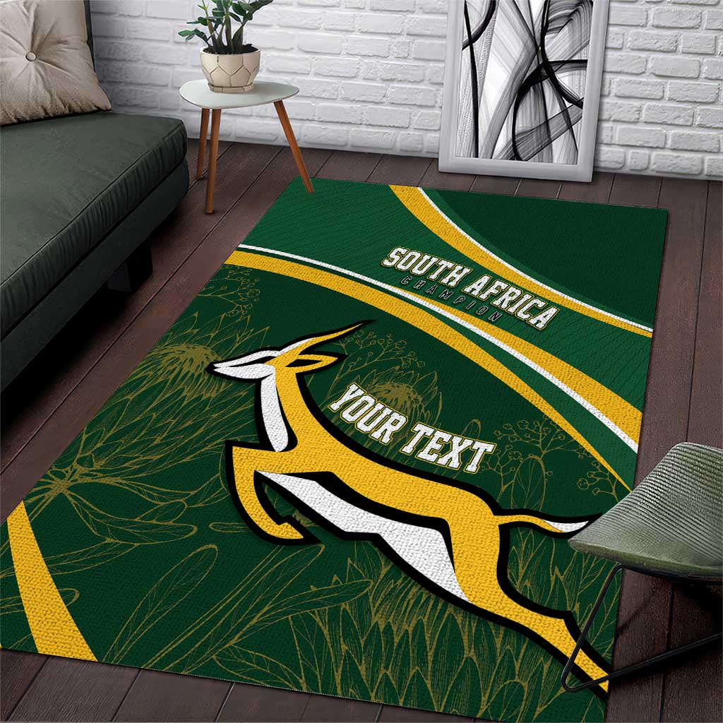 South Africa Rugby Personalized Bokke Area Rug Springboks - Stronger Together LT7