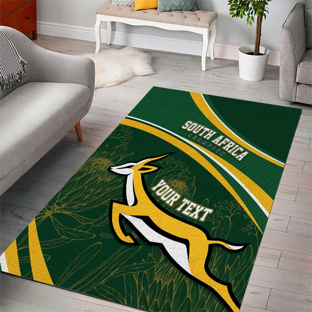 South Africa Rugby Personalized Bokke Area Rug Springboks - Stronger Together LT7