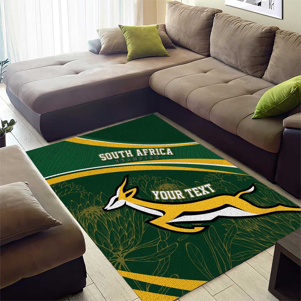 South Africa Rugby Personalized Bokke Area Rug Springboks - Stronger Together LT7