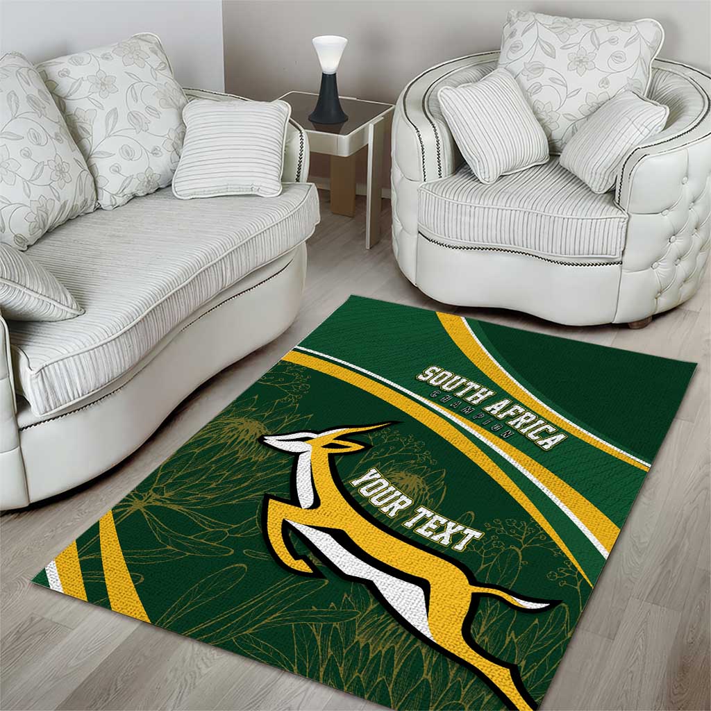 South Africa Rugby Personalized Bokke Area Rug Springboks - Stronger Together LT7
