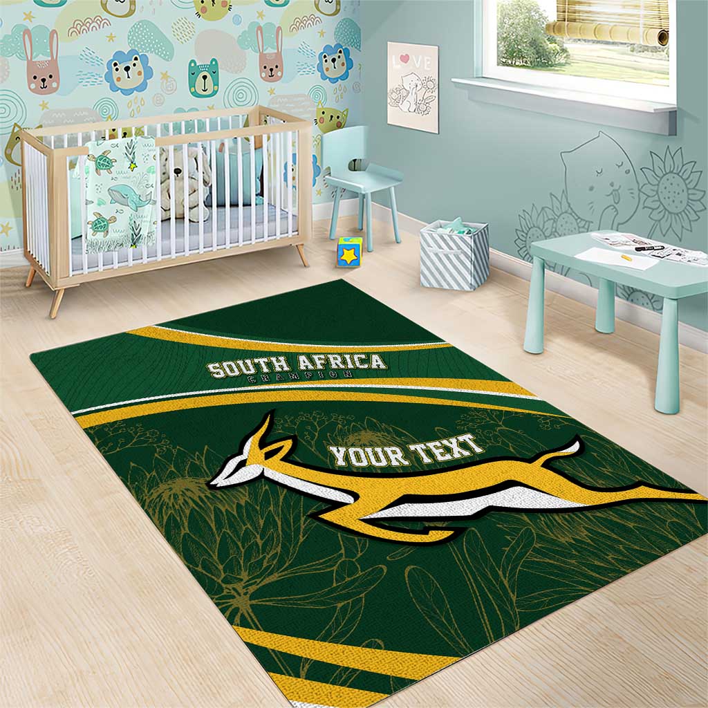 South Africa Rugby Personalized Bokke Area Rug Springboks - Stronger Together LT7