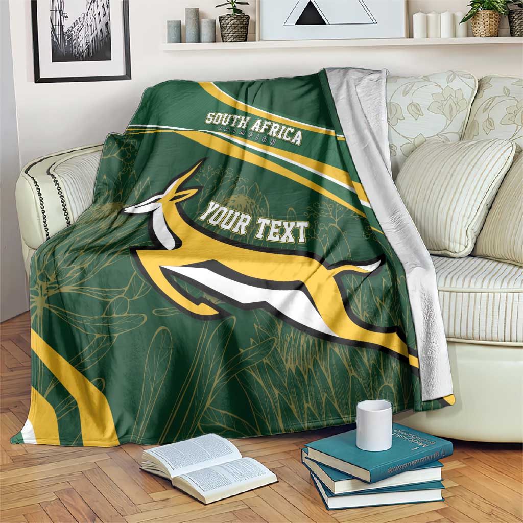 South Africa Rugby Personalized Bokke Blanket Springboks - Stronger Together LT7