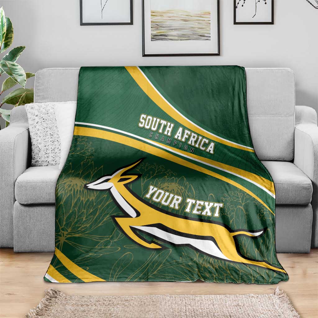 South Africa Rugby Personalized Bokke Blanket Springboks - Stronger Together LT7