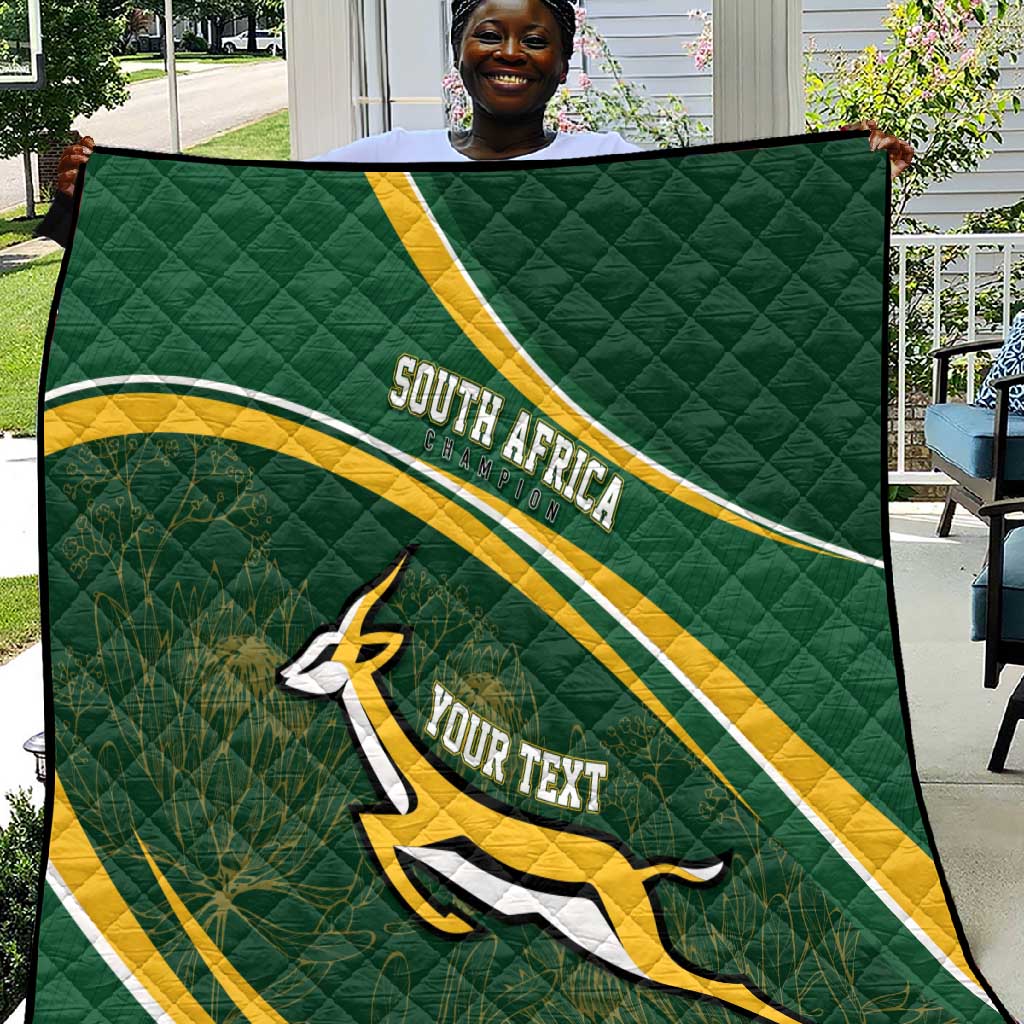 South Africa Rugby Personalized Bokke Quilt Springboks - Stronger Together LT7