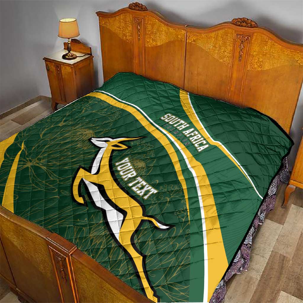 South Africa Rugby Personalized Bokke Quilt Springboks - Stronger Together LT7