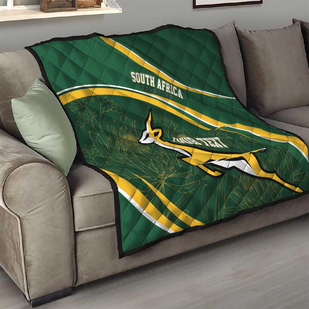 South Africa Rugby Personalized Bokke Quilt Springboks - Stronger Together LT7