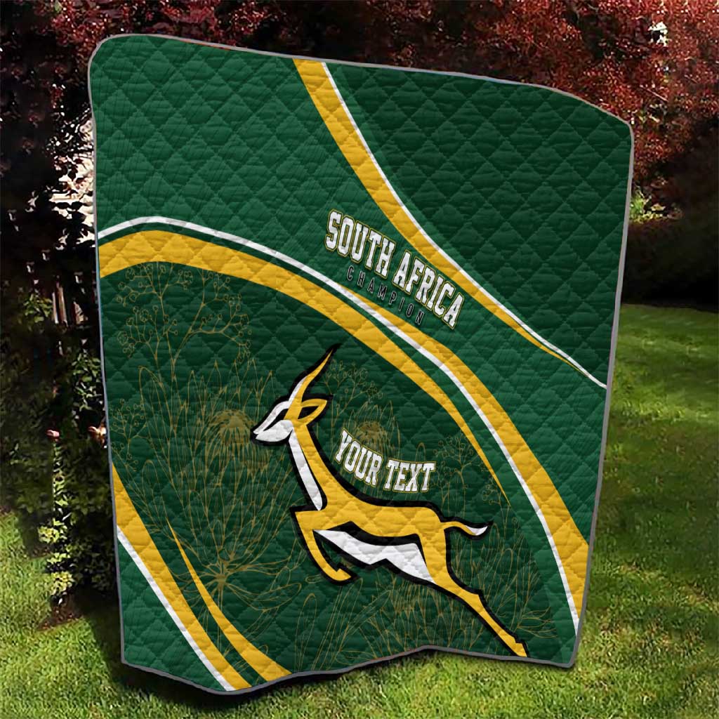 South Africa Rugby Personalized Bokke Quilt Springboks - Stronger Together LT7