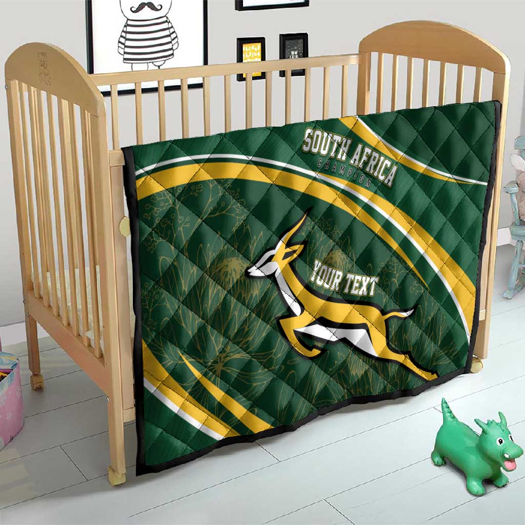 South Africa Rugby Personalized Bokke Quilt Springboks - Stronger Together LT7