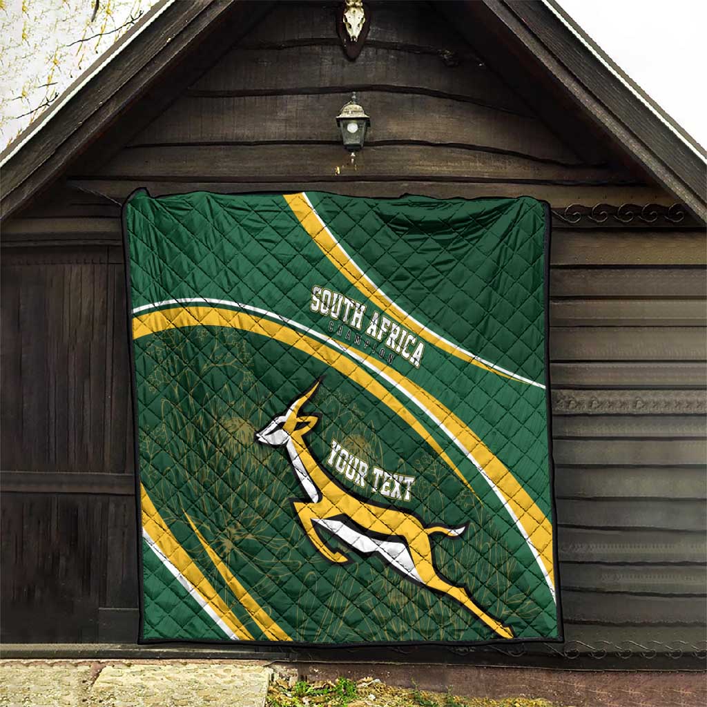 South Africa Rugby Personalized Bokke Quilt Springboks - Stronger Together LT7