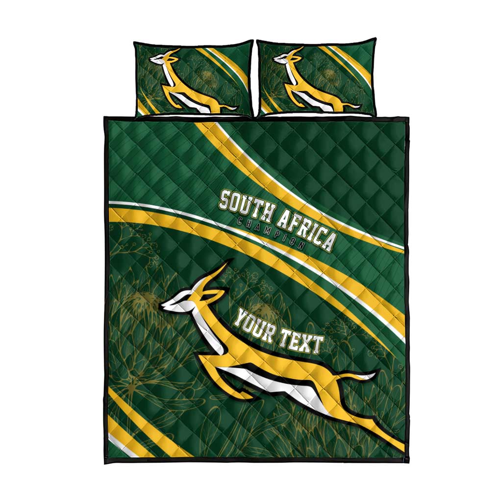 South Africa Rugby Personalized Bokke Quilt Bed Set Springboks - Stronger Together LT7