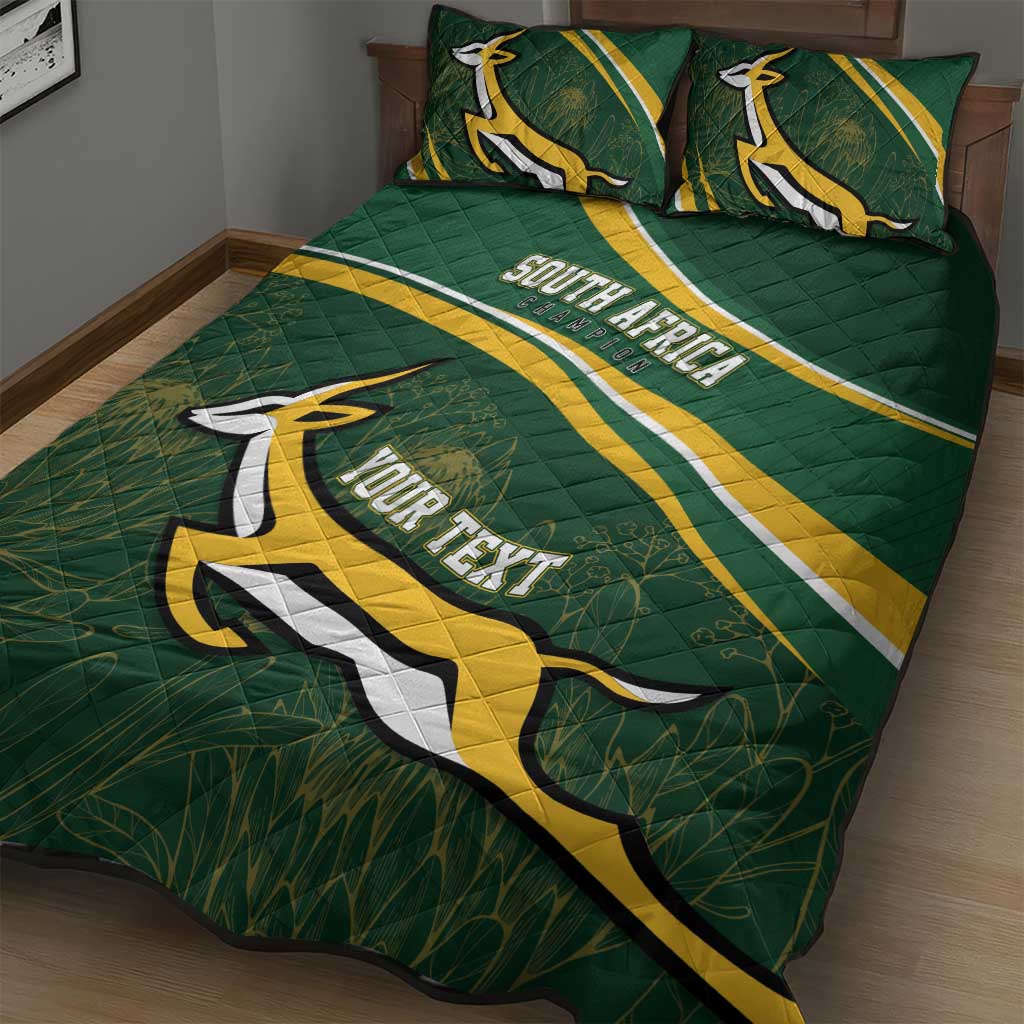 South Africa Rugby Personalized Bokke Quilt Bed Set Springboks - Stronger Together LT7