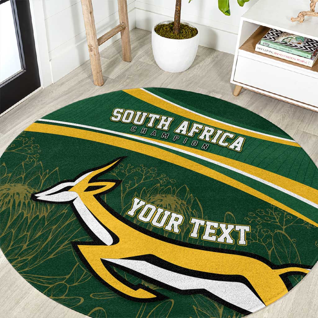 South Africa Rugby Personalized Bokke Round Carpet Springboks - Stronger Together LT7