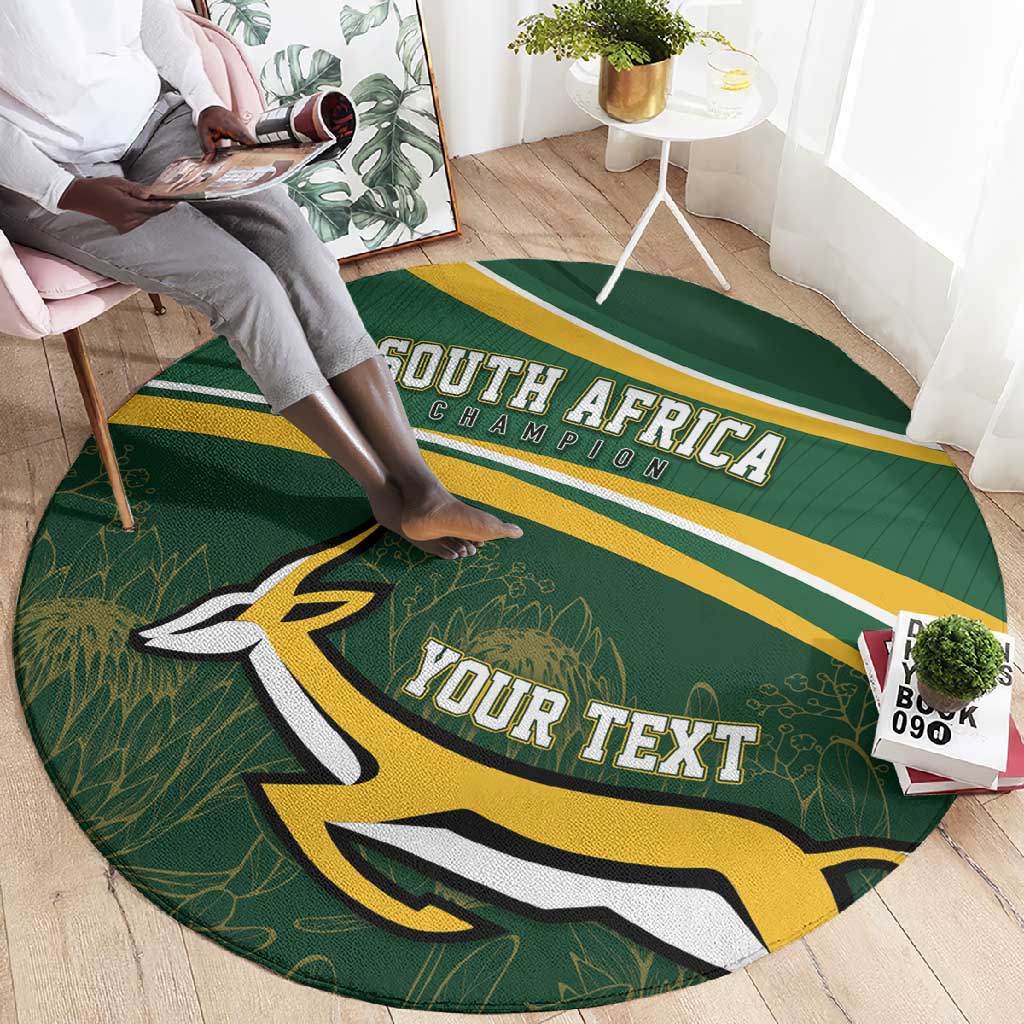 South Africa Rugby Personalized Bokke Round Carpet Springboks - Stronger Together LT7