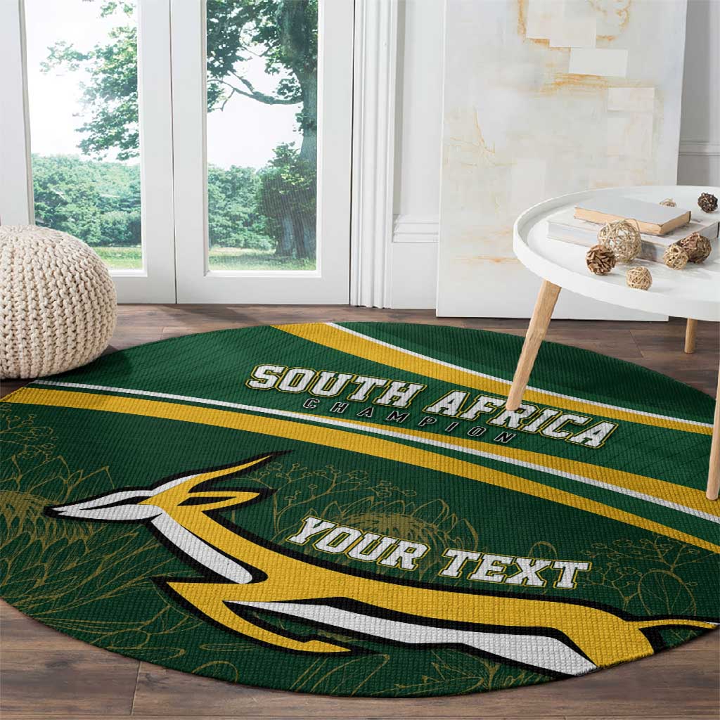 South Africa Rugby Personalized Bokke Round Carpet Springboks - Stronger Together LT7
