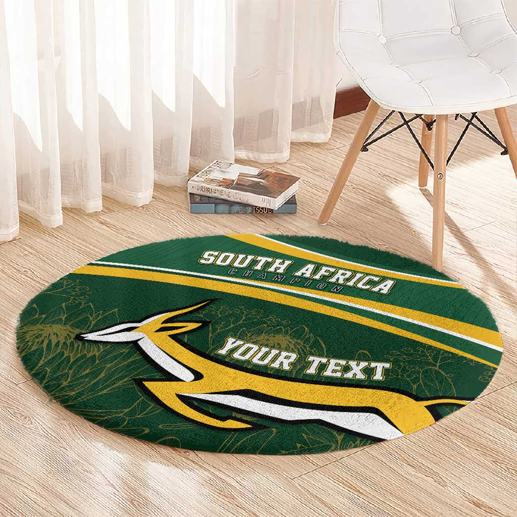 South Africa Rugby Personalized Bokke Round Carpet Springboks - Stronger Together LT7