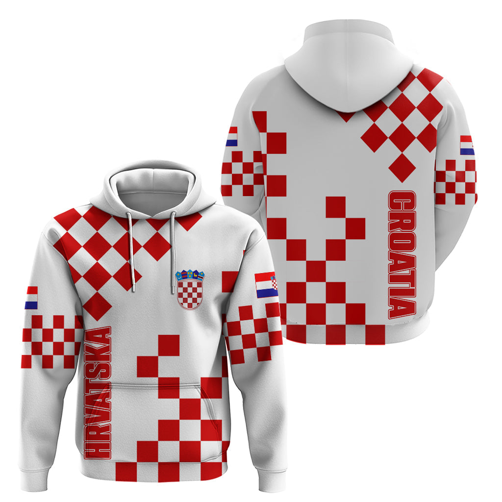 Croatia National Day Hoodie Checkerboard Hrvatska Simple Style 01 LT7