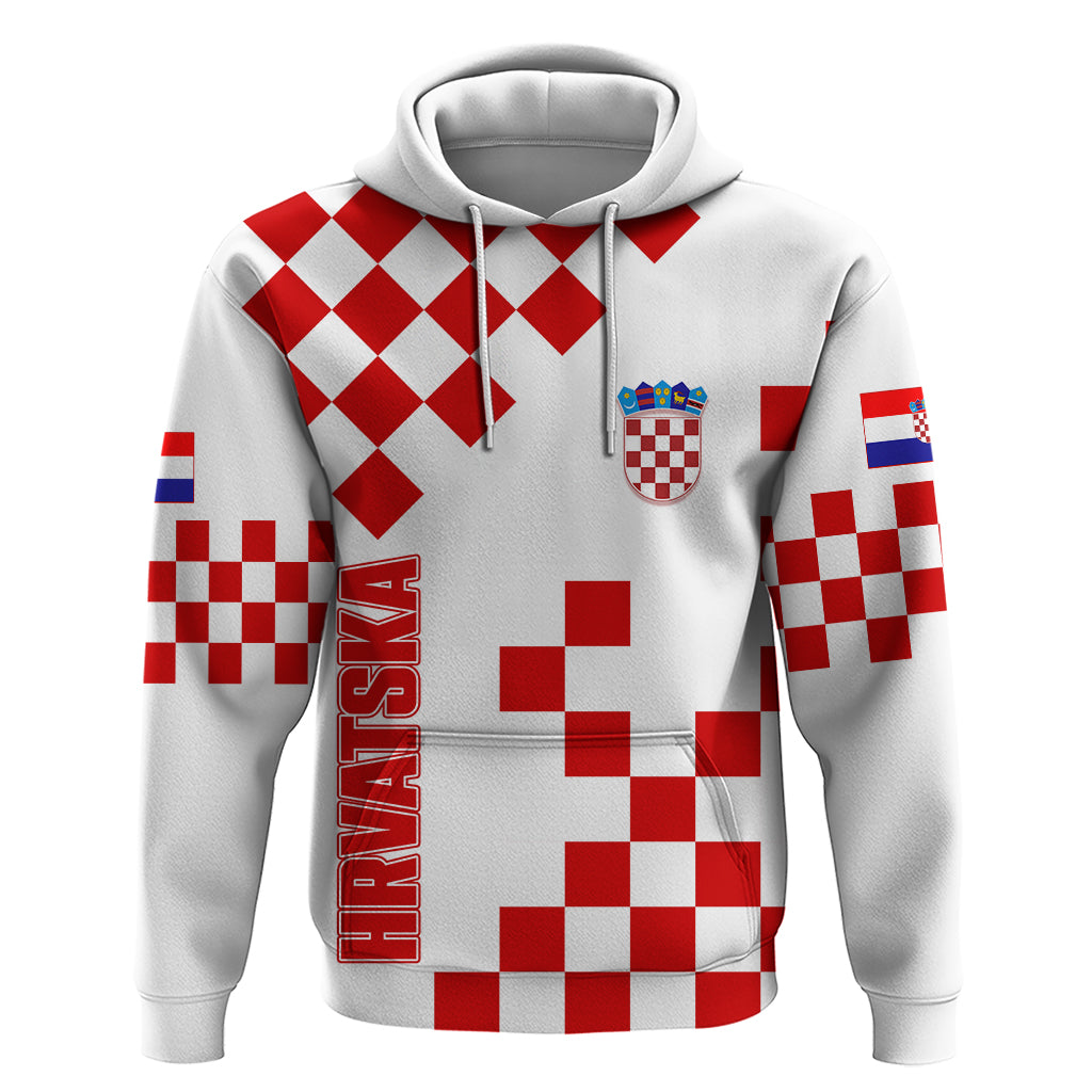Croatia National Day Hoodie Checkerboard Hrvatska Simple Style 01 LT7