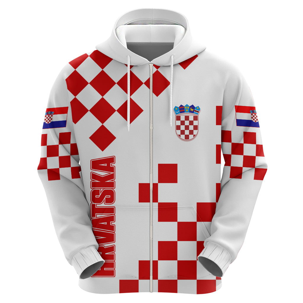 Croatia National Day Hoodie Checkerboard Hrvatska Simple Style 01 LT7
