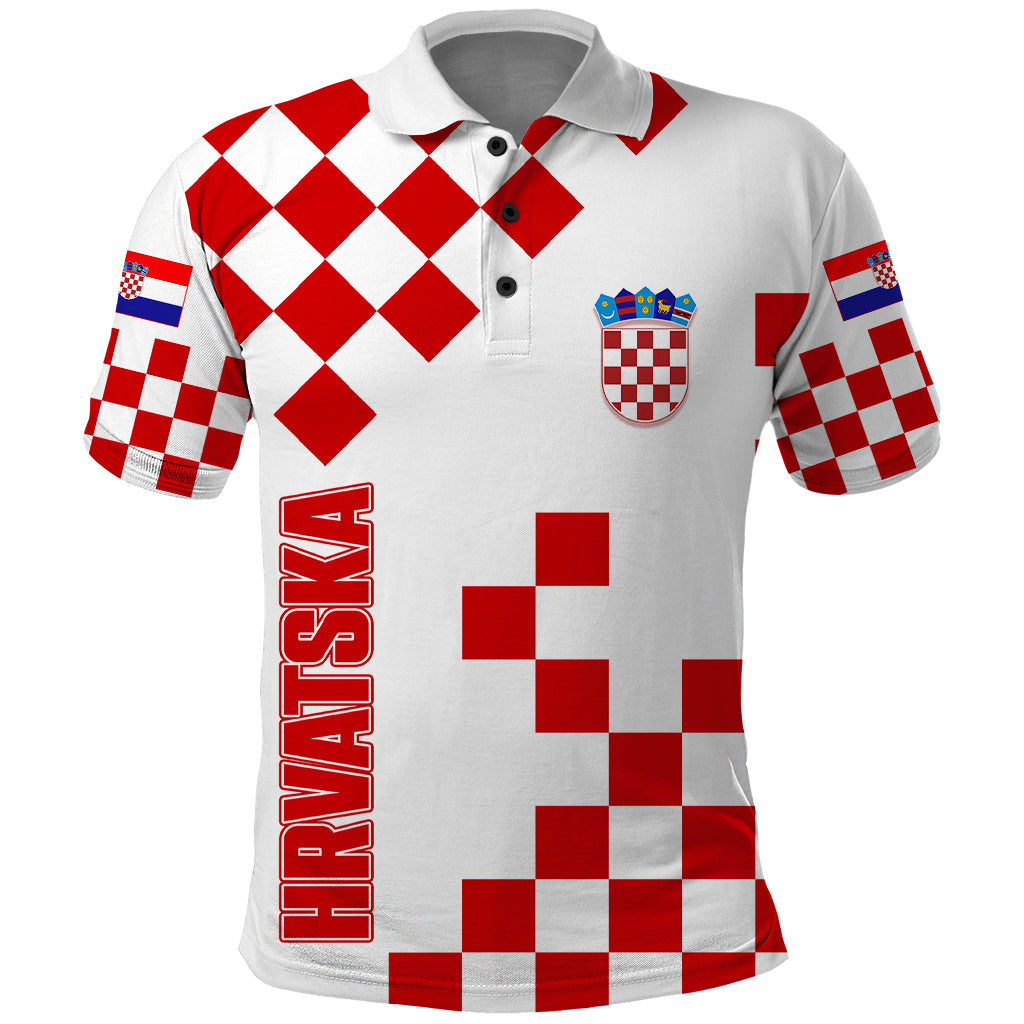 Croatia Polo Shirt National Day Checkerboard Hrvatska Simple Style 01 LT7