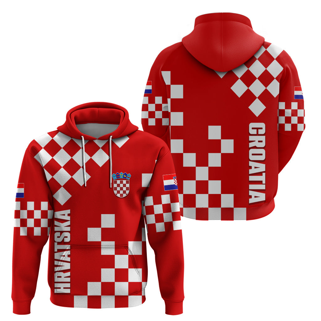 Croatia National Day Hoodie Checkerboard Hrvatska Simple Style 02 LT7