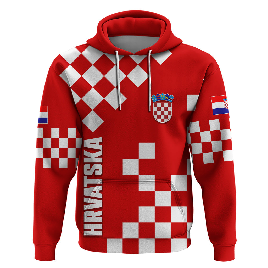 Croatia National Day Hoodie Checkerboard Hrvatska Simple Style 02 LT7