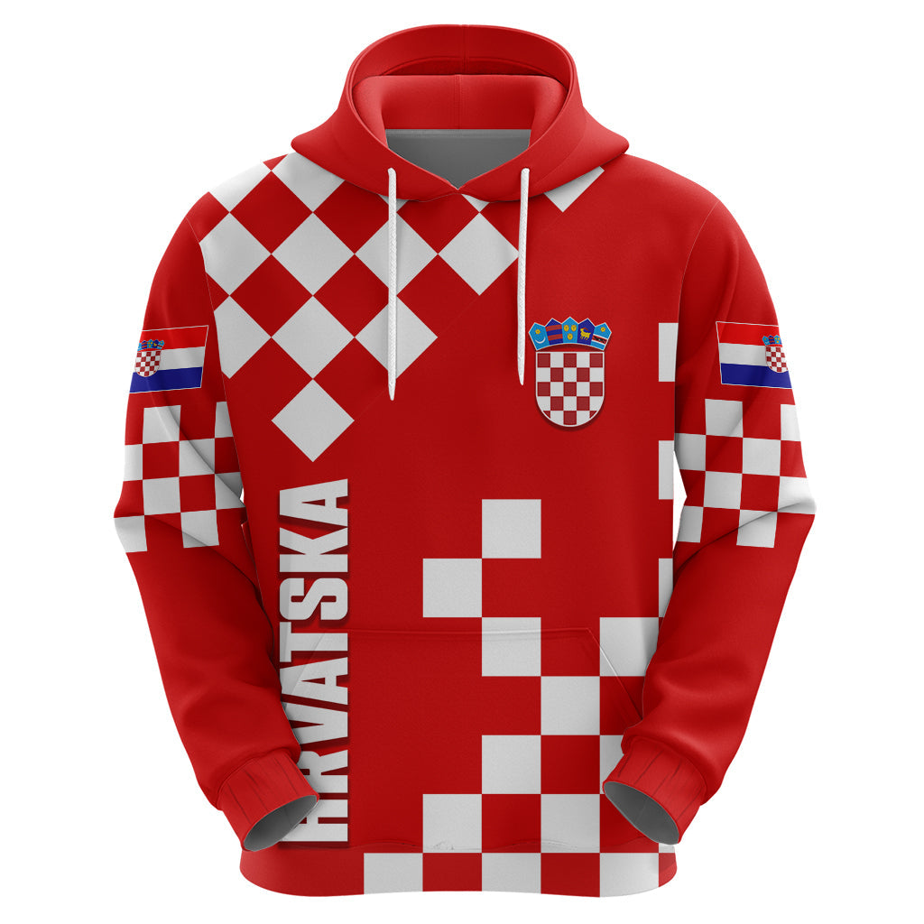 Croatia National Day Hoodie Checkerboard Hrvatska Simple Style 02 LT7