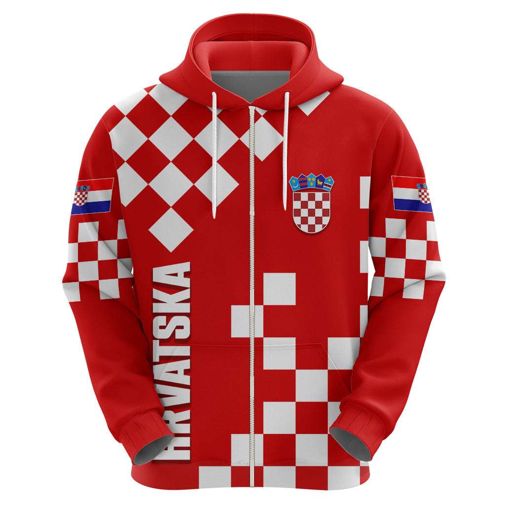 Croatia National Day Hoodie Checkerboard Hrvatska Simple Style 02 LT7