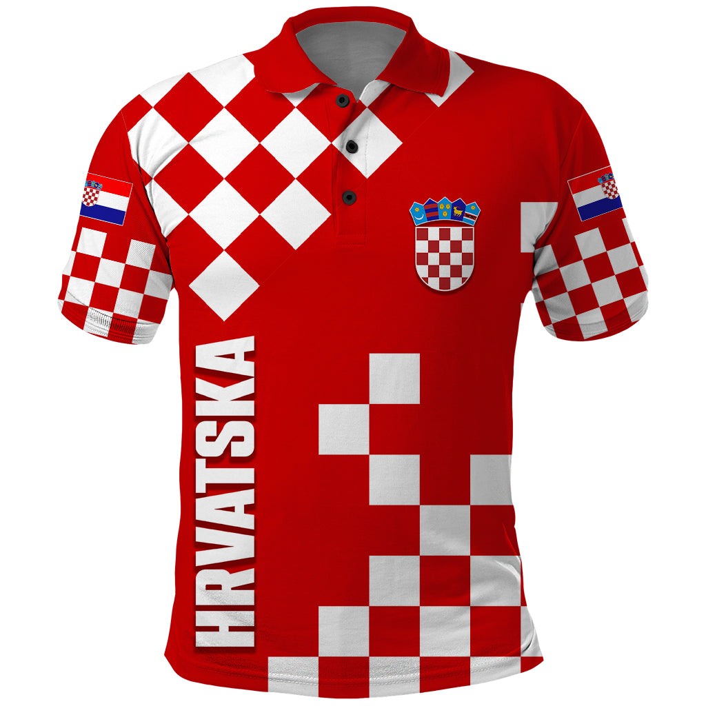 Croatia Polo Shirt National Day Checkerboard Hrvatska Simple Style 02 LT7