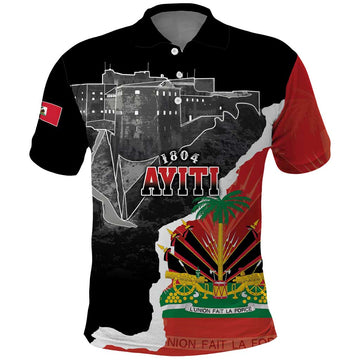 Personalized Haiti First Black Republic 1804 Polo Shirt Ayiti Citadel Laferriere LT7