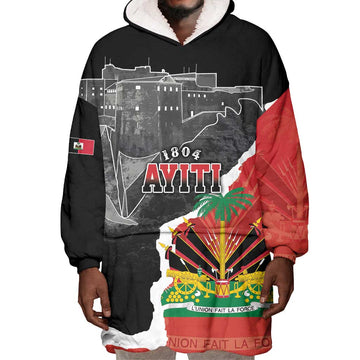 Personalized Haiti First Black Republic 1804 Wearable Blanket Hoodie Ayiti Citadel Laferriere LT7