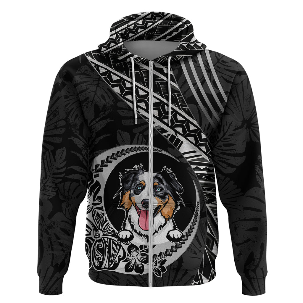 Personalised Polynesian Dog Hoodie With Australian Shepherd - Crescent Style LT7