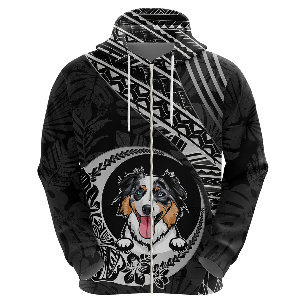 Personalised Polynesian Dog Hoodie With Australian Shepherd - Crescent Style LT7