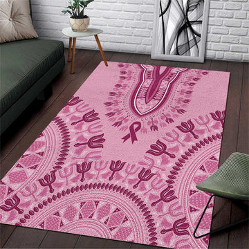 Afro Breast Cancer Awareness Dashiki Area Rug Glamorous Pink LT7