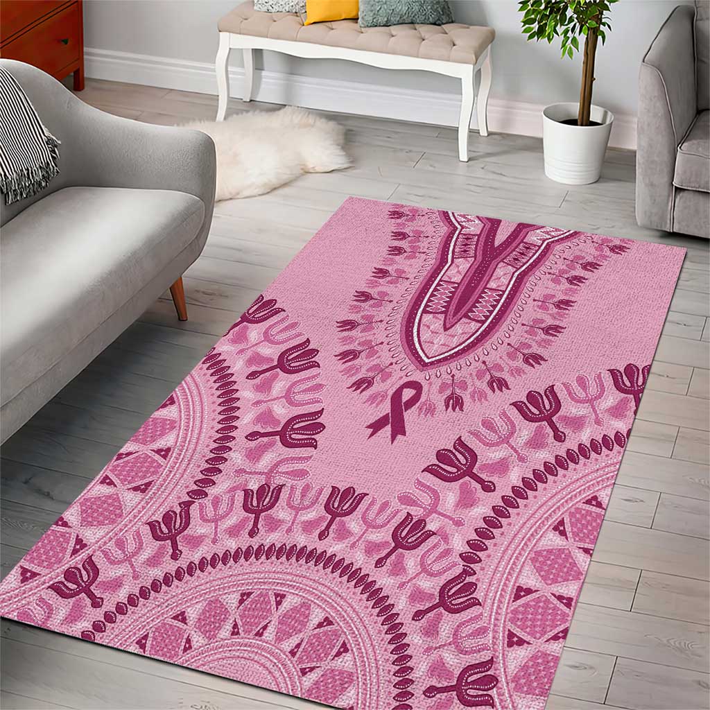 Afro Breast Cancer Awareness Dashiki Area Rug Glamorous Pink LT7