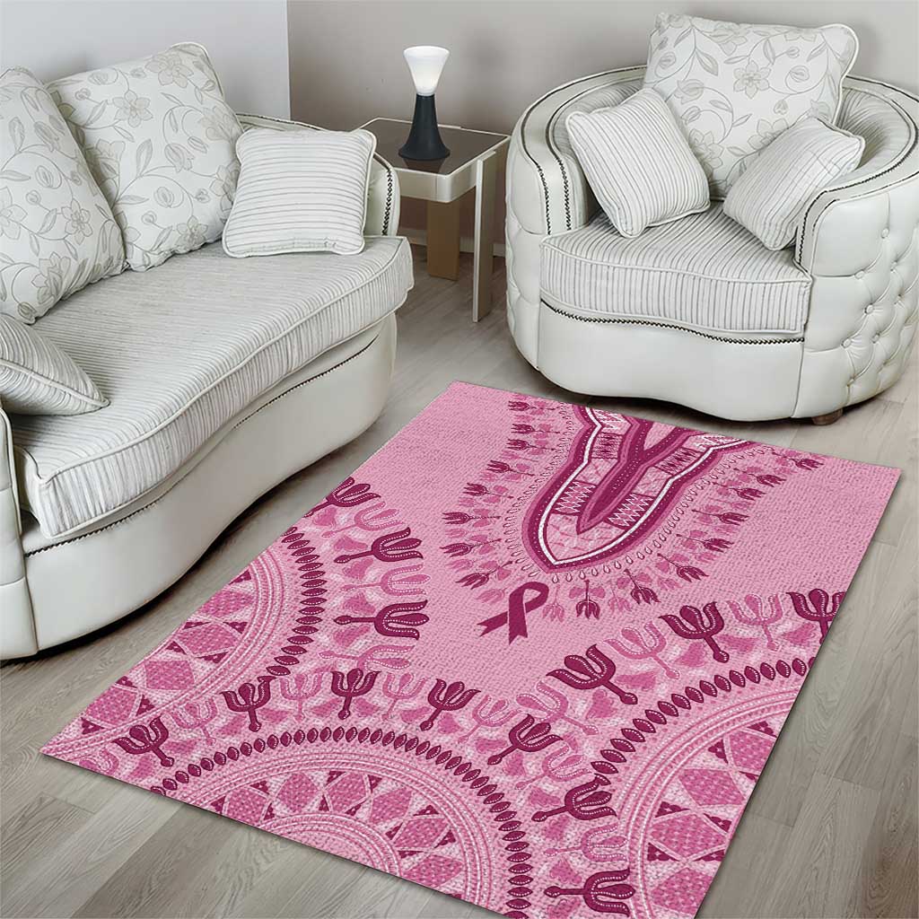 Afro Breast Cancer Awareness Dashiki Area Rug Glamorous Pink LT7