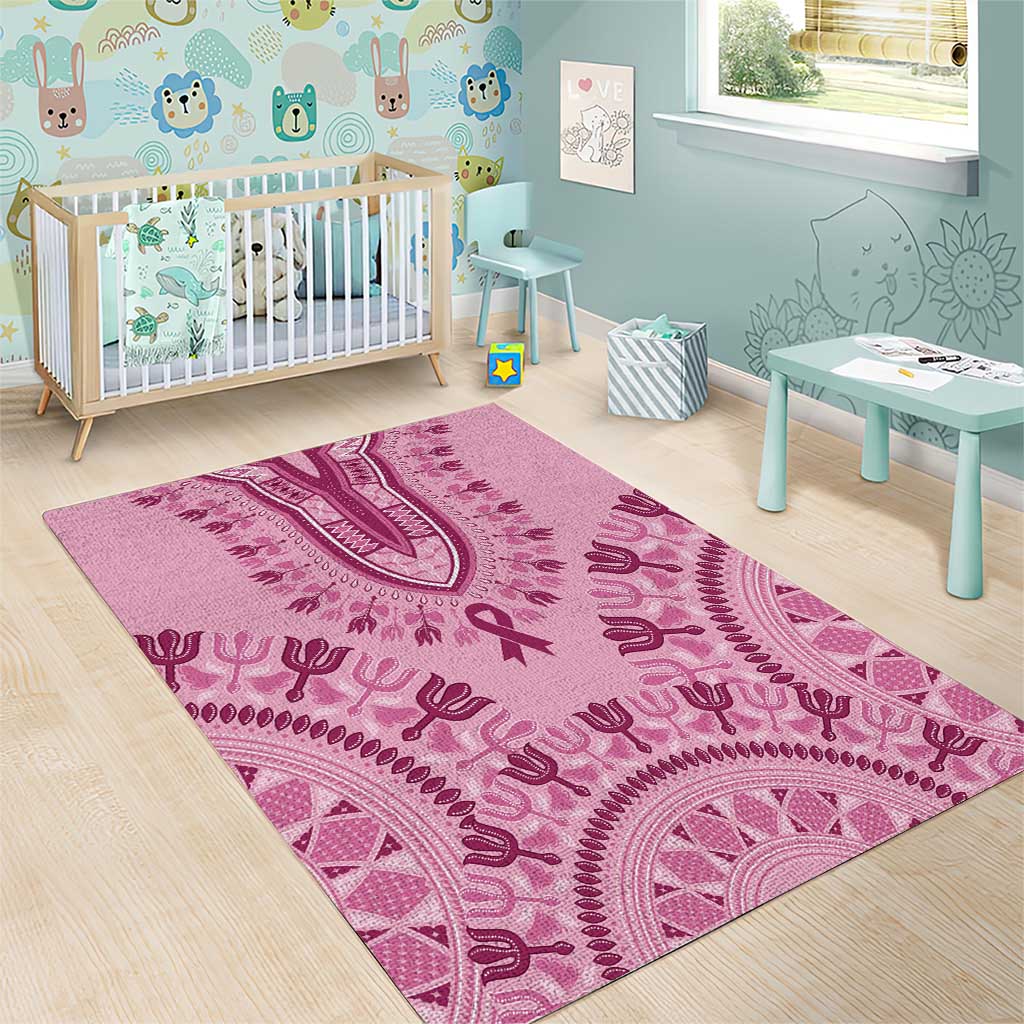 Afro Breast Cancer Awareness Dashiki Area Rug Glamorous Pink LT7