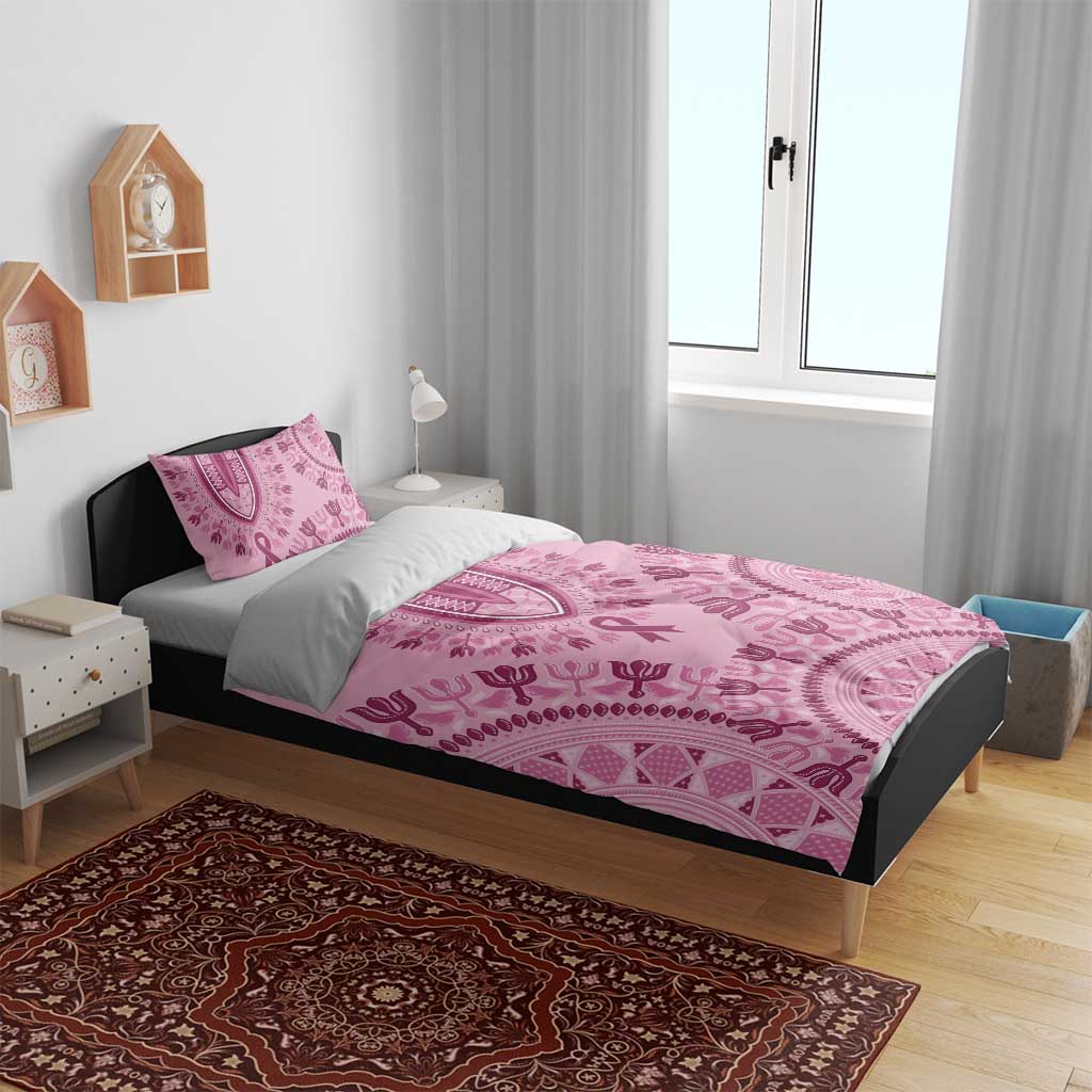 Afro Breast Cancer Awareness Dashiki Bedding Set Glamorous Pink LT7
