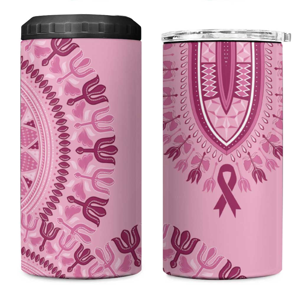 Afro Breast Cancer Awareness Dashiki 4 in 1 Can Cooler Tumbler Glamorous Pink LT7