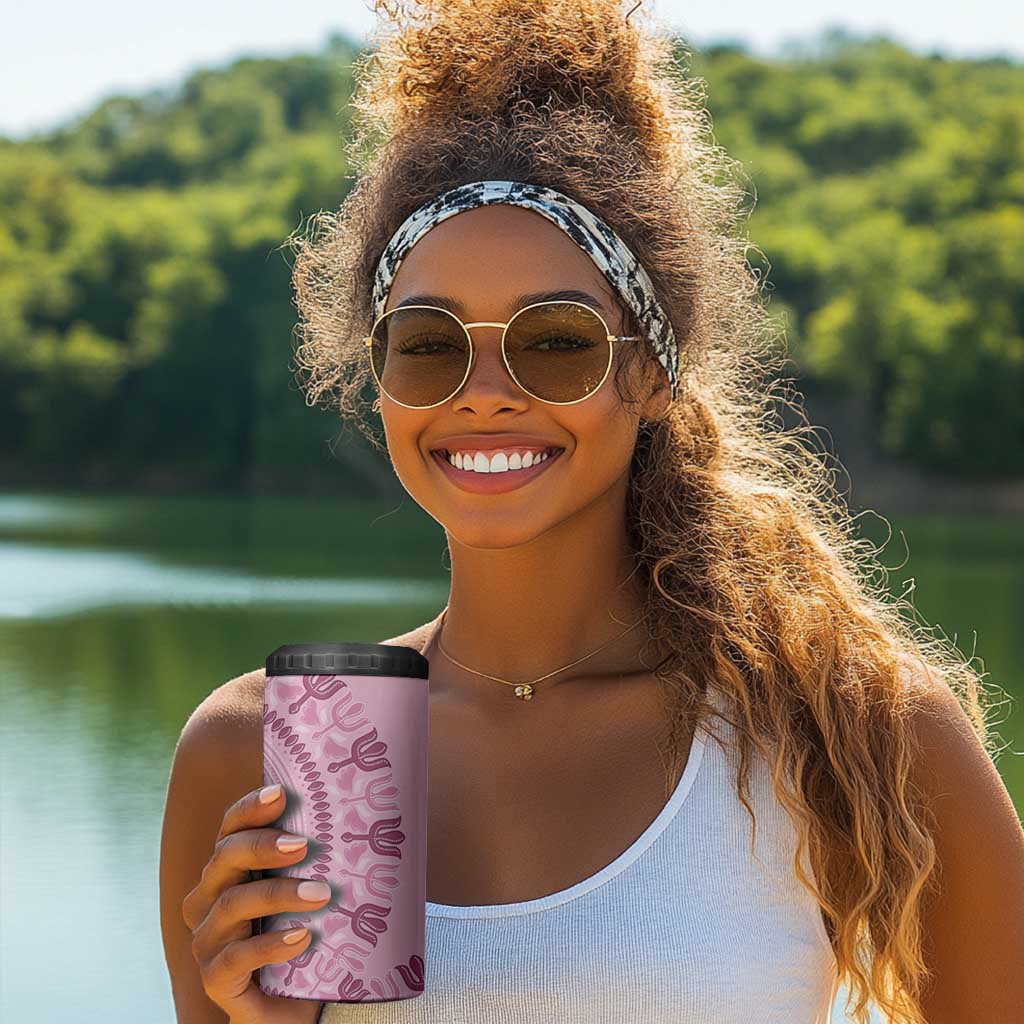 Afro Breast Cancer Awareness Dashiki 4 in 1 Can Cooler Tumbler Glamorous Pink LT7