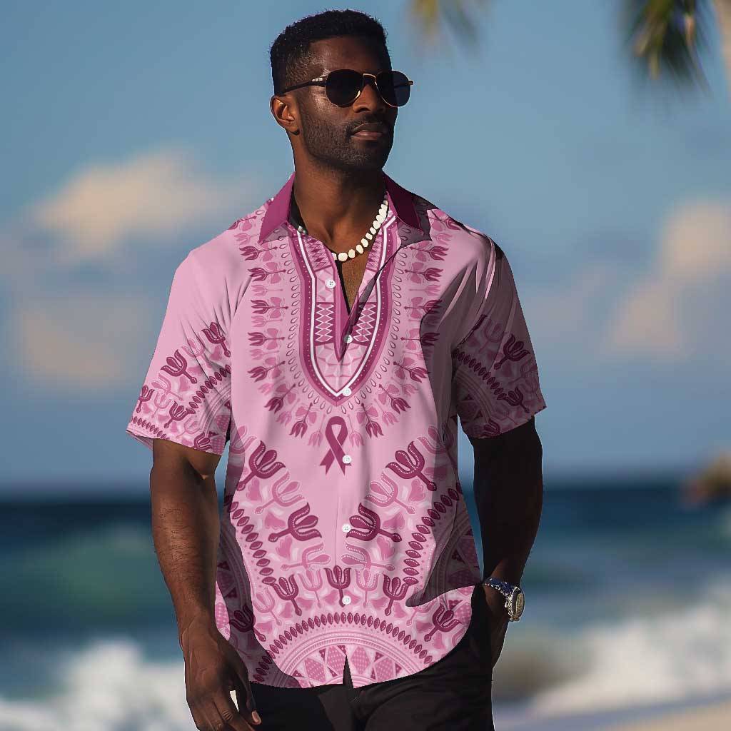 Afro Breast Cancer Awareness Dashiki Hawaiian Shirt Glamorous Pink LT7