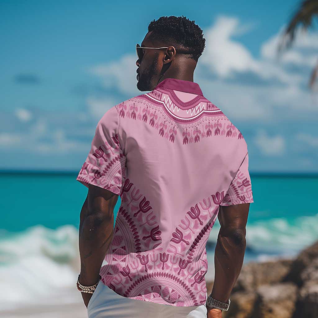 Afro Breast Cancer Awareness Dashiki Hawaiian Shirt Glamorous Pink LT7